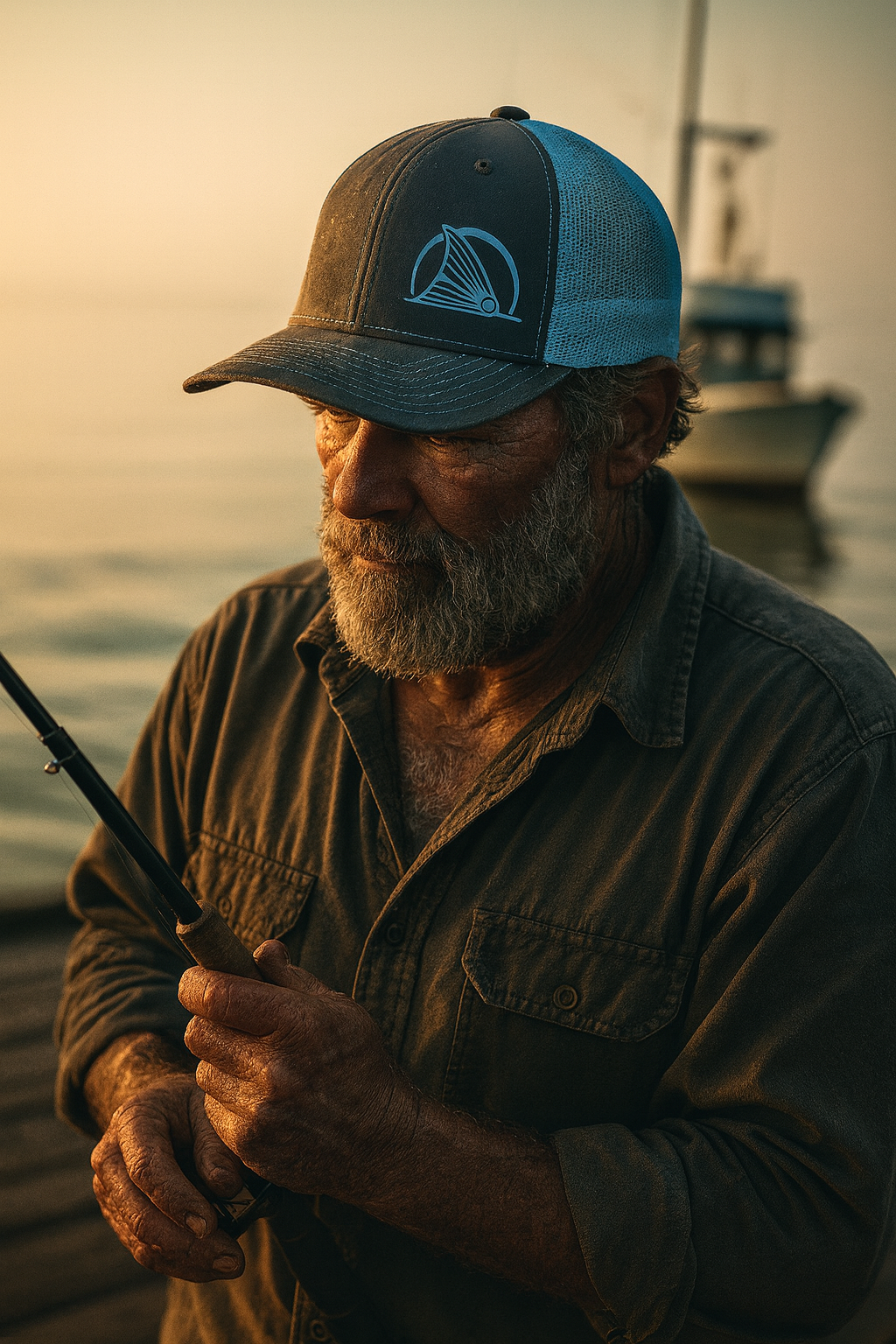 Tailing Redfish At Sunrise Salty Cracker Snapback Hat